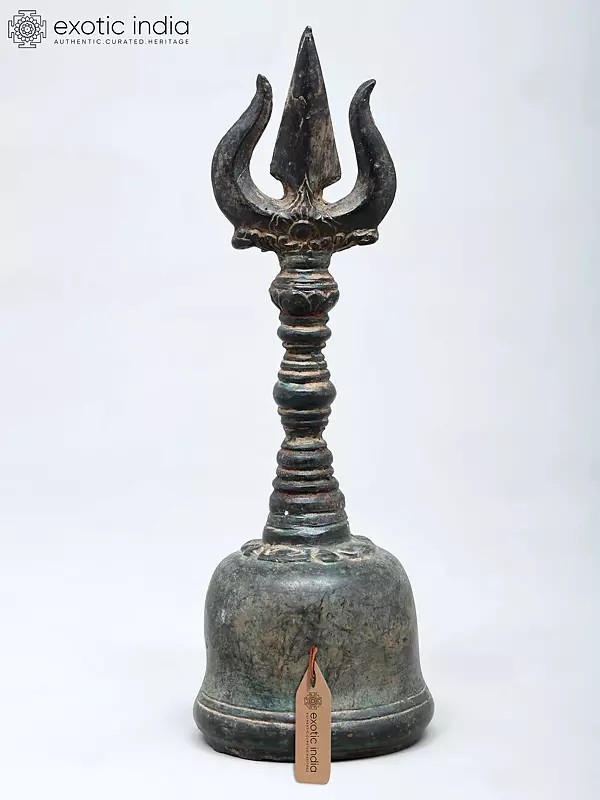 11" Trident Top Ritual Bell in Brass