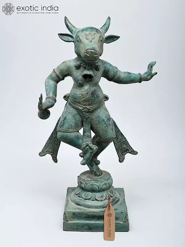 17" The Cosmic Dance of Nandi | Vahana of Lord Shiva | Brass Statue