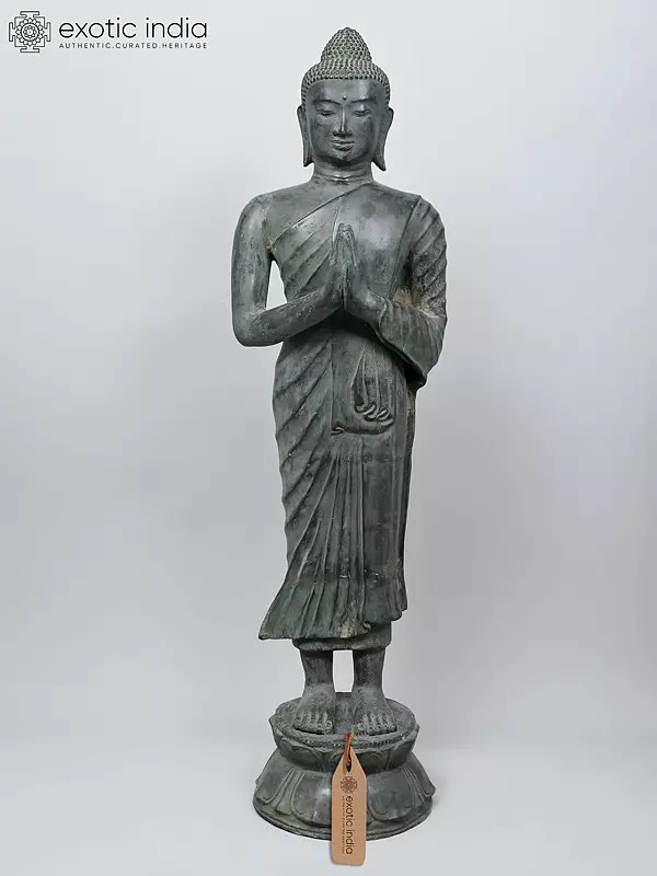 48" Large Namaskar Buddha | Brass Statue