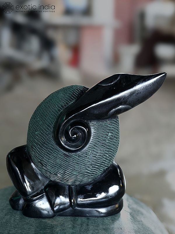 9" Seated Lord Ganesha | Abstract Modern Art Marble Statue | Exquisite Indian Art