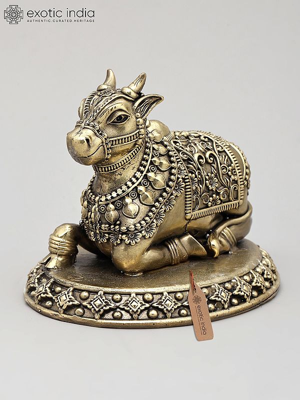 5" Small Superfine Nandi - Vahana of Lord Shiva | Brass Statue