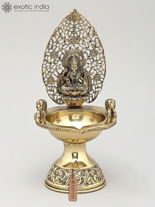 8" Superfine Gajalakshmi Lamp in Brass