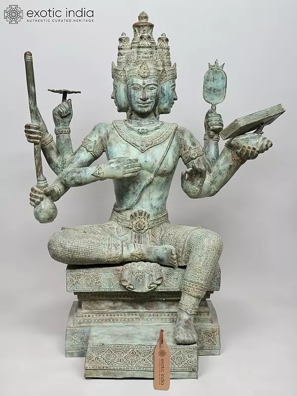 41" Large Lord Brahma - The Creator of The Universe | Brass Statue