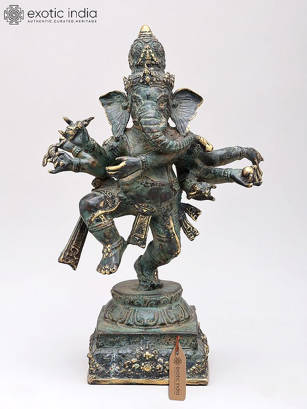 12" Nritya Ganesha | Brass Statue