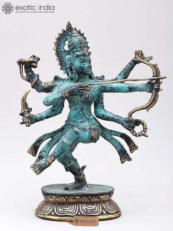 10" Pinak-Dhara Shiva | Brass Statue