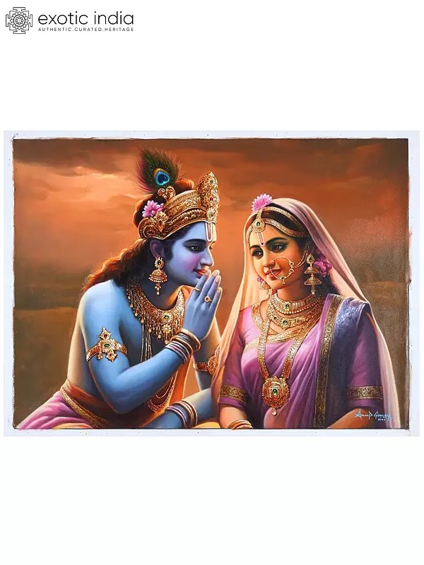 Rahasi Samvidam: A Divine Dialogue (Oil on Canvas)