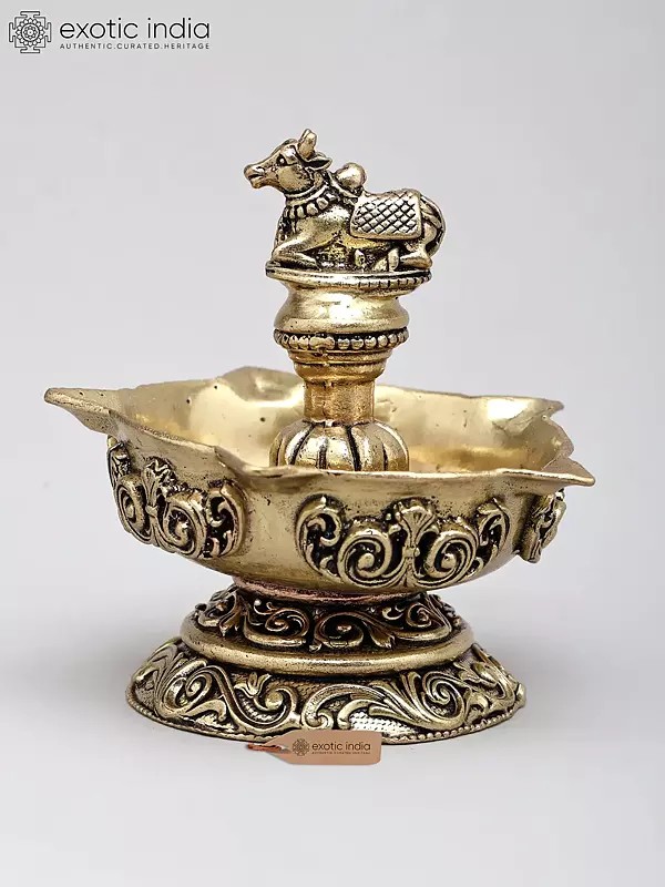 3" Small Superfine Five Wicks Lamp with Nandi on Top