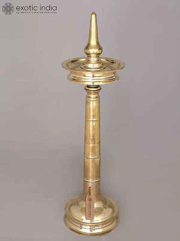 38" Large Nilavilakku - Traditional Deepasthambham in Brass | Ritual Item | Made in India