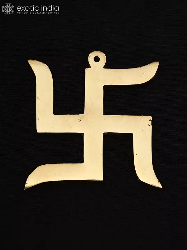 3" Small Brass Swastik - Symbol of Prosperity | Wall Hanging | Made in India