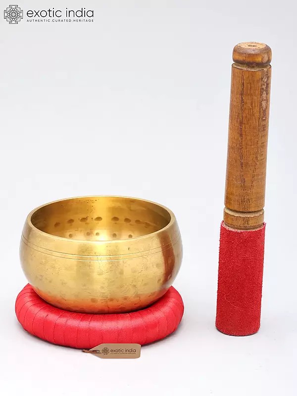 Tibetan Buddhist Singing Bowl in Bronze with Stick | Handmade | Made in India