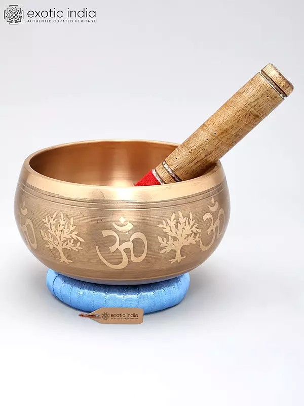 6" Tibetan Singing Bowl with Aum (Om) Engravings | Handmade | Made in India