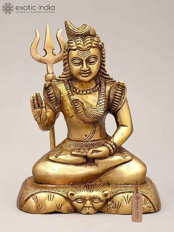 6" Small Blessing Lord Shiva | Brass Statue