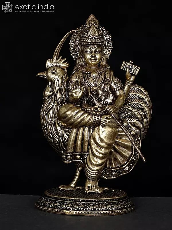 4" Small Superfine Bahuchara Mata | Brass Statue