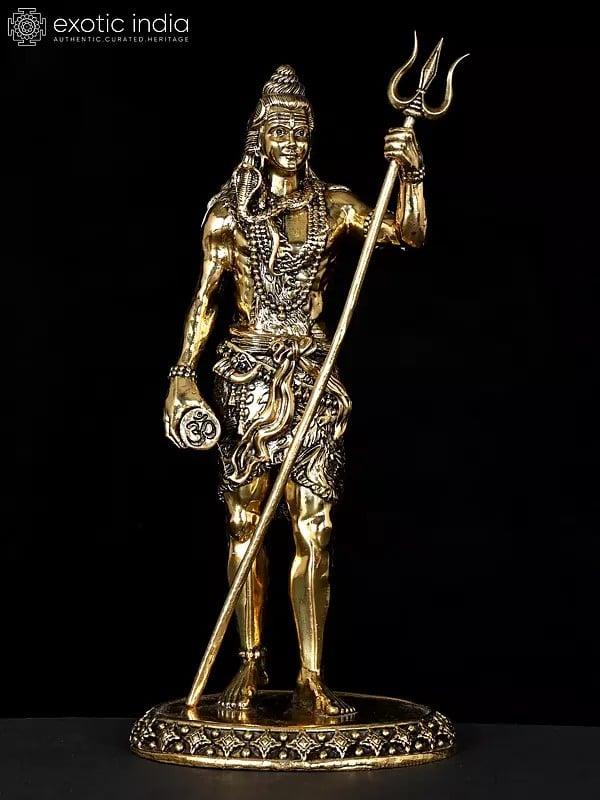 11" Superfine Standing Lord Shiva | Brass Statue