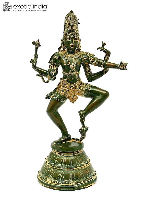 22" Four Armed Dancing Lord Shiva | Brass Statue