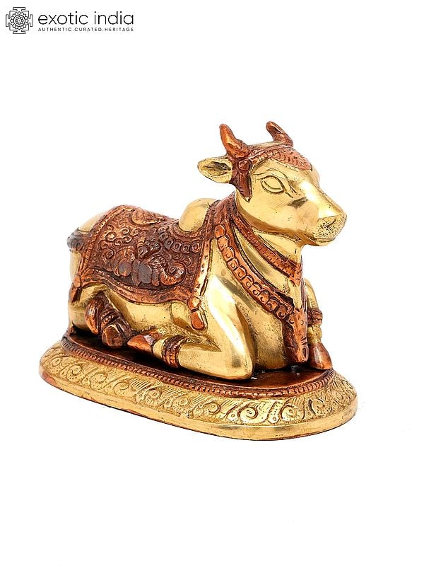 7" Brass Nandi Statue