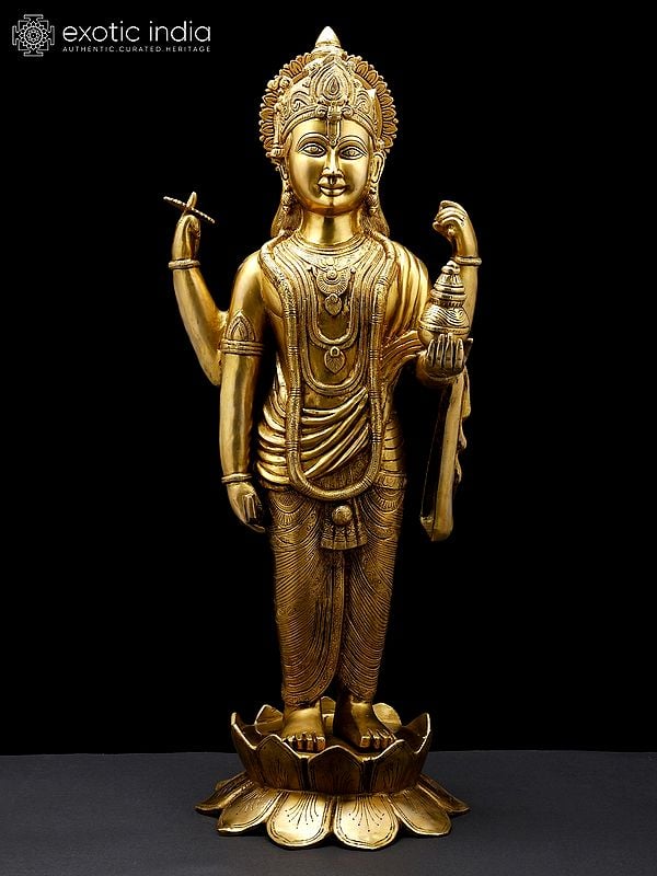 30" Large Lord Dhanvantari - The Physician of The Devas | Brass Statue