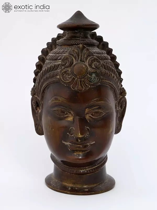 5" Small Goddess Parvati Head | Bronze Statue