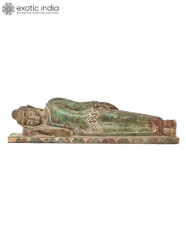 19" Mahaparinirvana Buddha | Wood Carved Statue