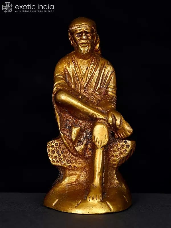 4" Shirdi Sai Baba Sculpture in Brass | Handmade | Made in India