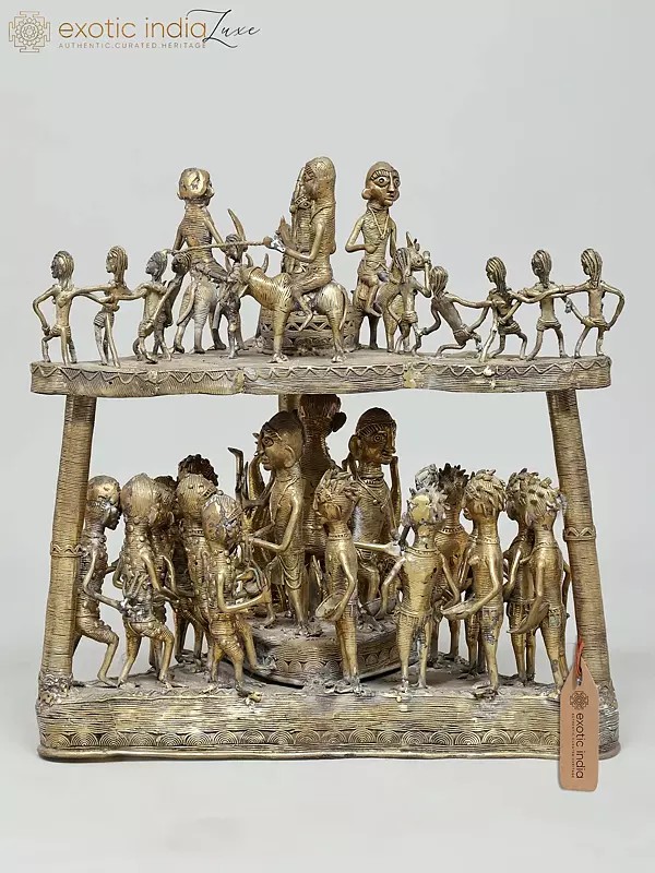 20" Celebration of Tribal Life - The Spirit of Community | Brass Sculpture