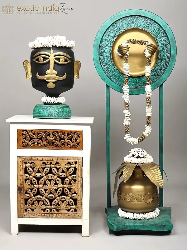 59" Divine Wedding of Lord Shiva and Shakti | Brass Sculpture | Made in India