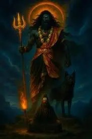 40" Four Armed Standing Mahakal Bronze Idol – Handcrafted Hindu God Statue