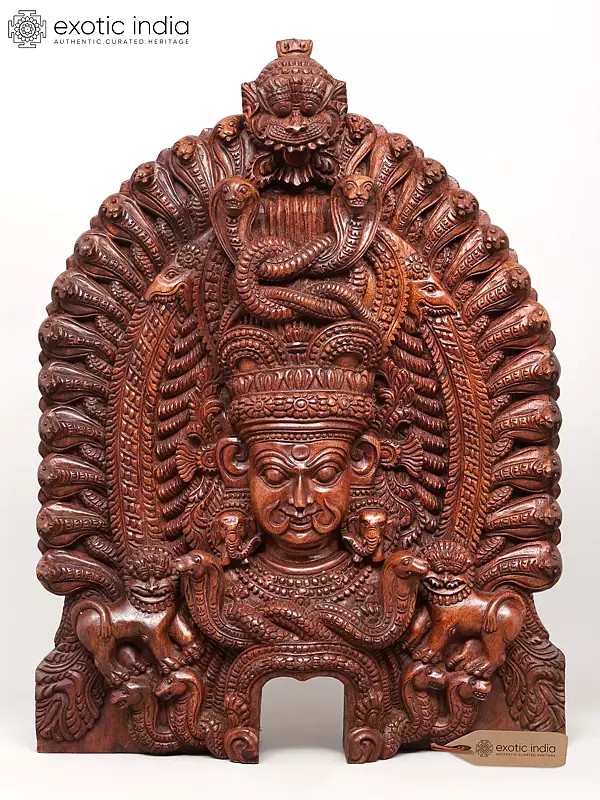 30" Dancer's Headpiece in The form of Hindu Goddess Kali | Wood Carving