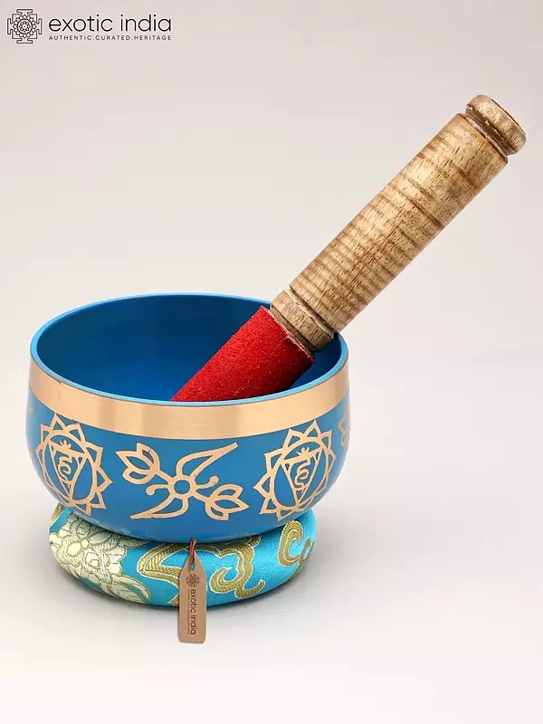 4" Vishuddha Or Throat Chakra Buddhist Singing Bowl for Meditation