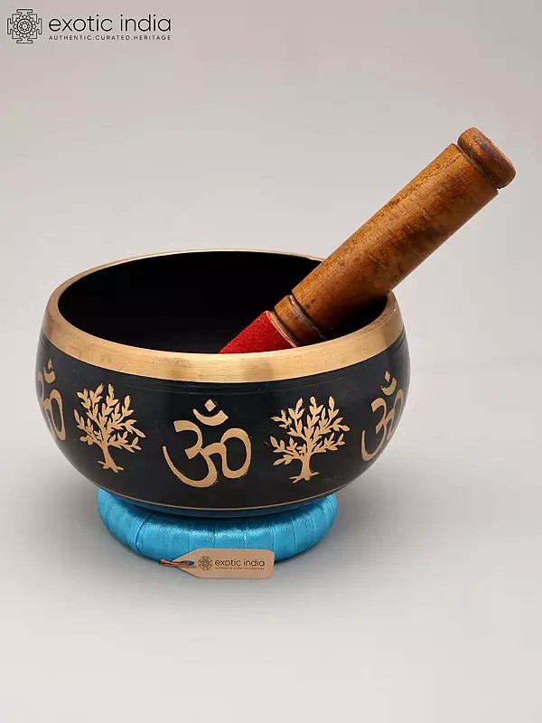 6" Om (Aum) Design Singing Bowl for Mindfulness, Yoga & Spiritual Practices