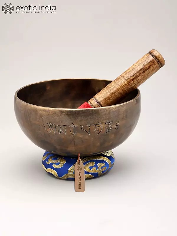 6" Tibetan Singing Bowl Set with Wooden Mallet and Cushion