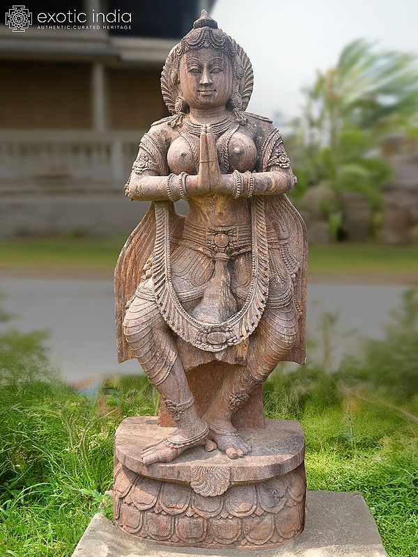 73" Dancing Lady | Sandstone Statue | Exquisite Handmade Indian Art