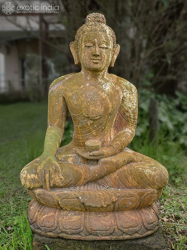 40" Great Lord Buddha | Sandstone Statue | Exquisite Handmade Indian Art