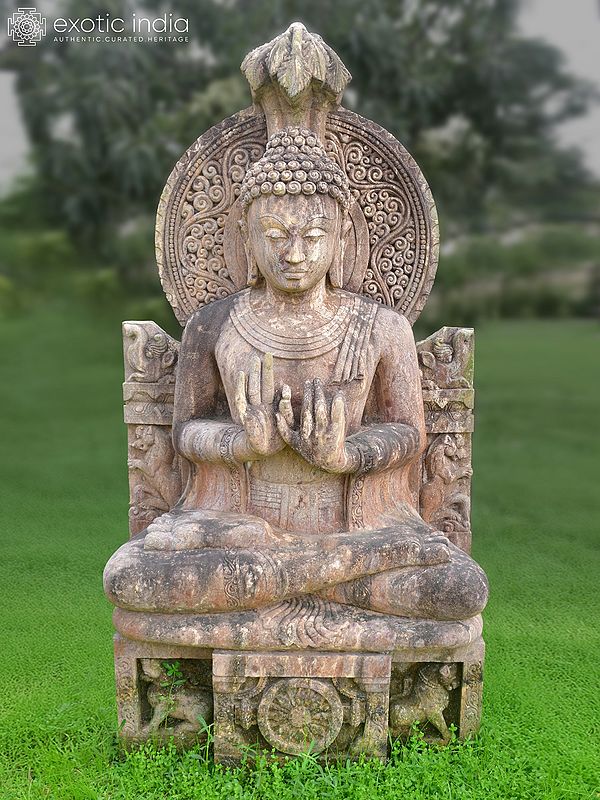 69" Lord Buddha | Sandstone Statue | Exquisite Handmade Indian Art