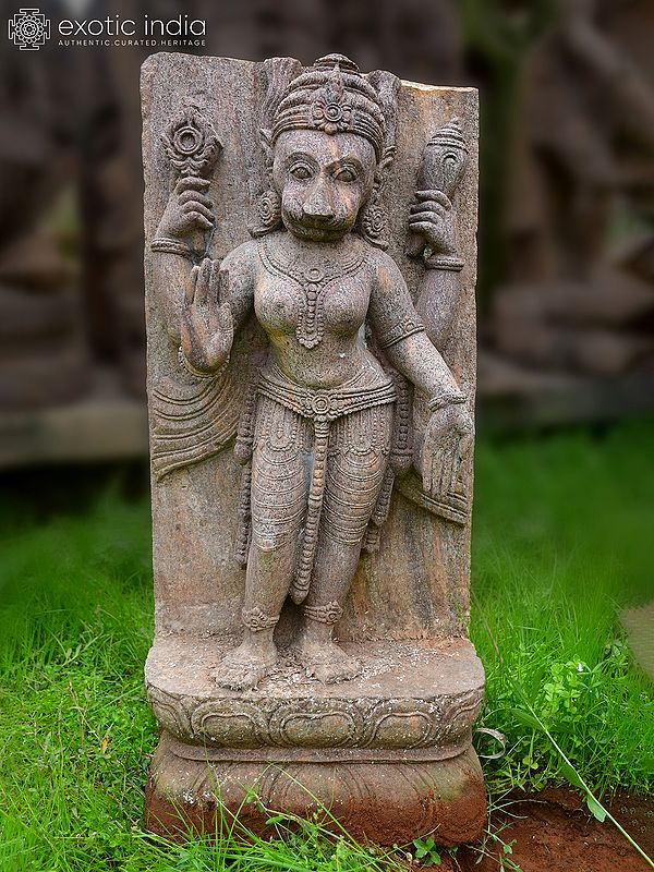 30" Lord Narasimha - Incarnation of Vishnu | Sandstone Statue | Exquisite Handmade Indian Art