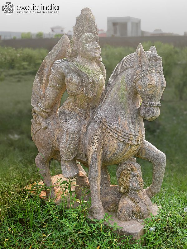 36" Kalki | Sandstone Statue | Exquisite Handmade Indian Art