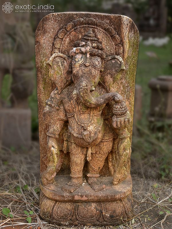 24" Lord Narasimha - Lord Vishnu | Sandstone Statue | Exquisite Handmade Indian Artwork