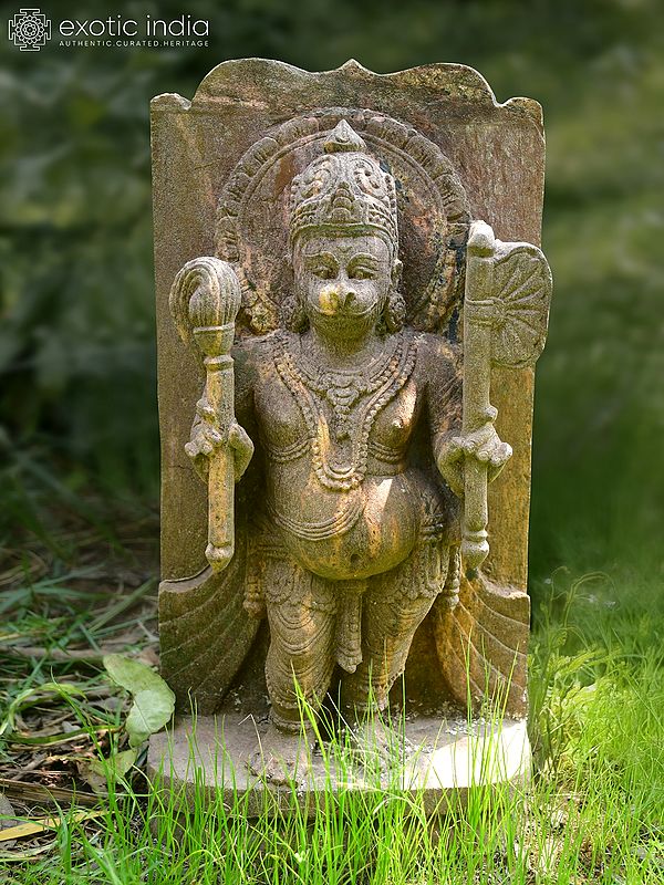 20" Standing Lord Hanuman | Sandstone Statue | Exquisite Handmade Indian Art