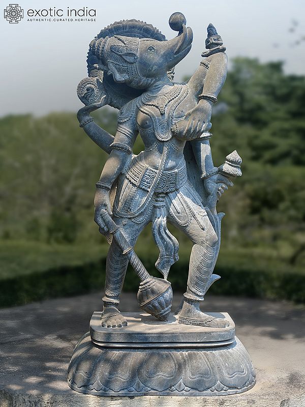 38" Lord Varaha | Orissa Stone Statue | Exquisite Handmade Indian Art