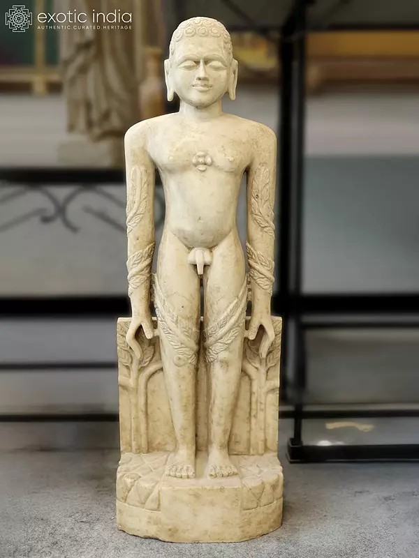 37" Jain Tirthankara | Marble Statue | Exquisite Indian Art