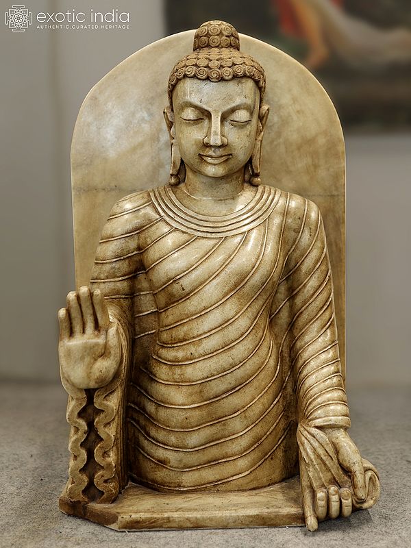 30" Lord Buddha Bust | Marble Statue | Modern Art  | Exquisite Indian Art