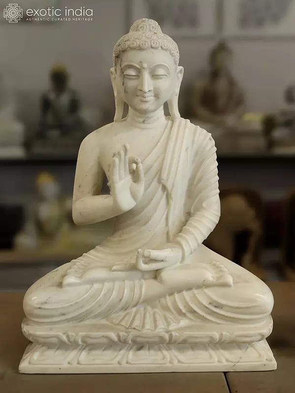 24" Lord Buddha | Marble Statue | Exquisite Indian Art