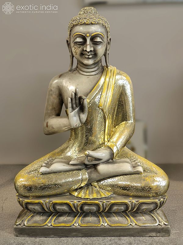 30" Lord Buddha - Vitarka Mudra | Marble Statue | Exquisite Indian Art