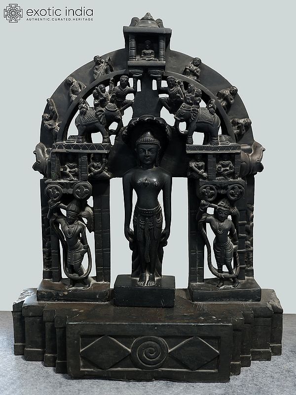 30" Jain Parigraha With Parshwanath | Marble Statue | Exquisite Indian Art