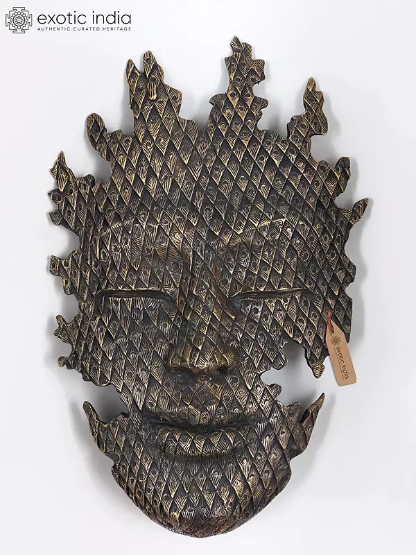 42" Large Modern Art Buddha Face Wall Hanging | Brass Statue