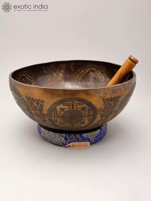 12" Tibetan Buddhist  Singing Bowl Set for Deep Relaxation & Healing