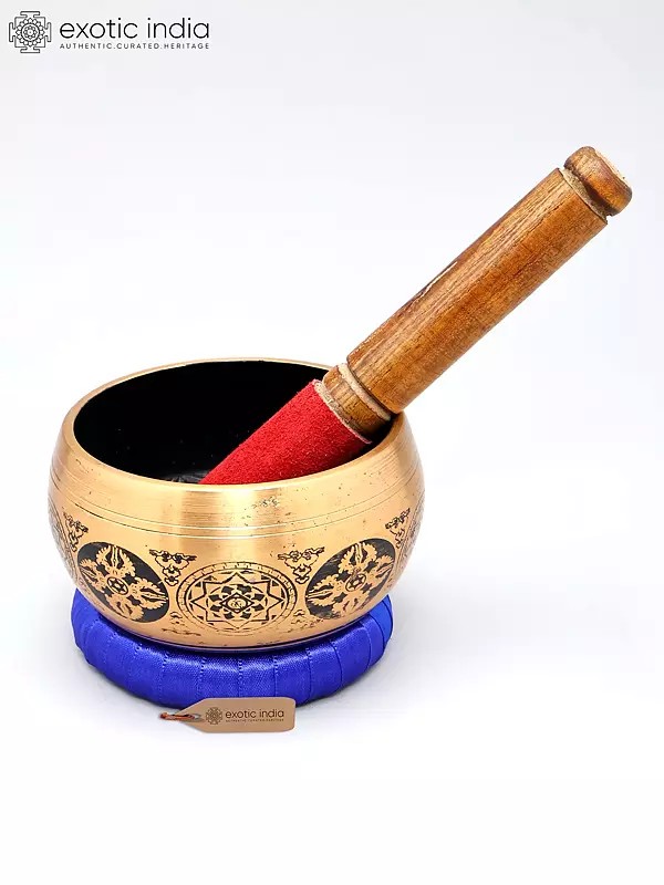 4" Tibetan Buddhist Singing Bowl with Cushion and Mallet