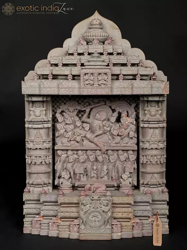 15" Majestic Hand-Carved Lord Krishna Temple Shrine