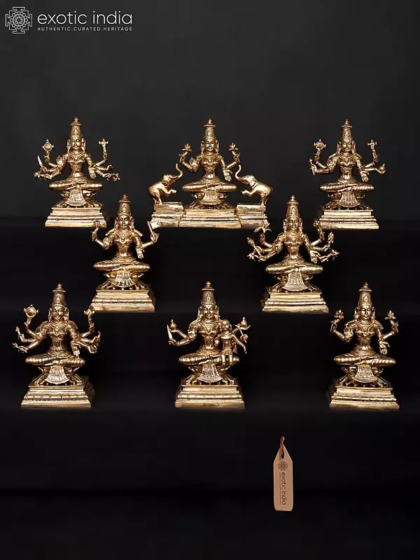 7'' Ashtalakshmi Set | Madhuchista Vidhana (Lost-Wax) | Panchaloha Bronze from Swamimalai