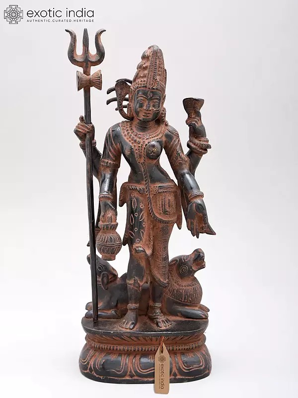 12" Ardhanarishvara (Shiva-Shakti) in Brass | Handmade | Made In India